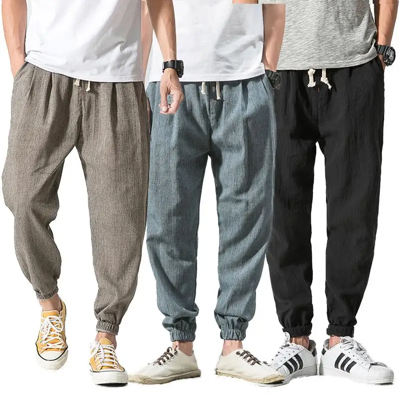 Summer Casual Pants Men's Wild Cotton and Linen Loose Linen Pants Korean Style Trend Straight Trousers
Summer Casual Pants Men's Wild Cotton and Linen Loose Linen Pants Korean Style Trend Straight Trousers