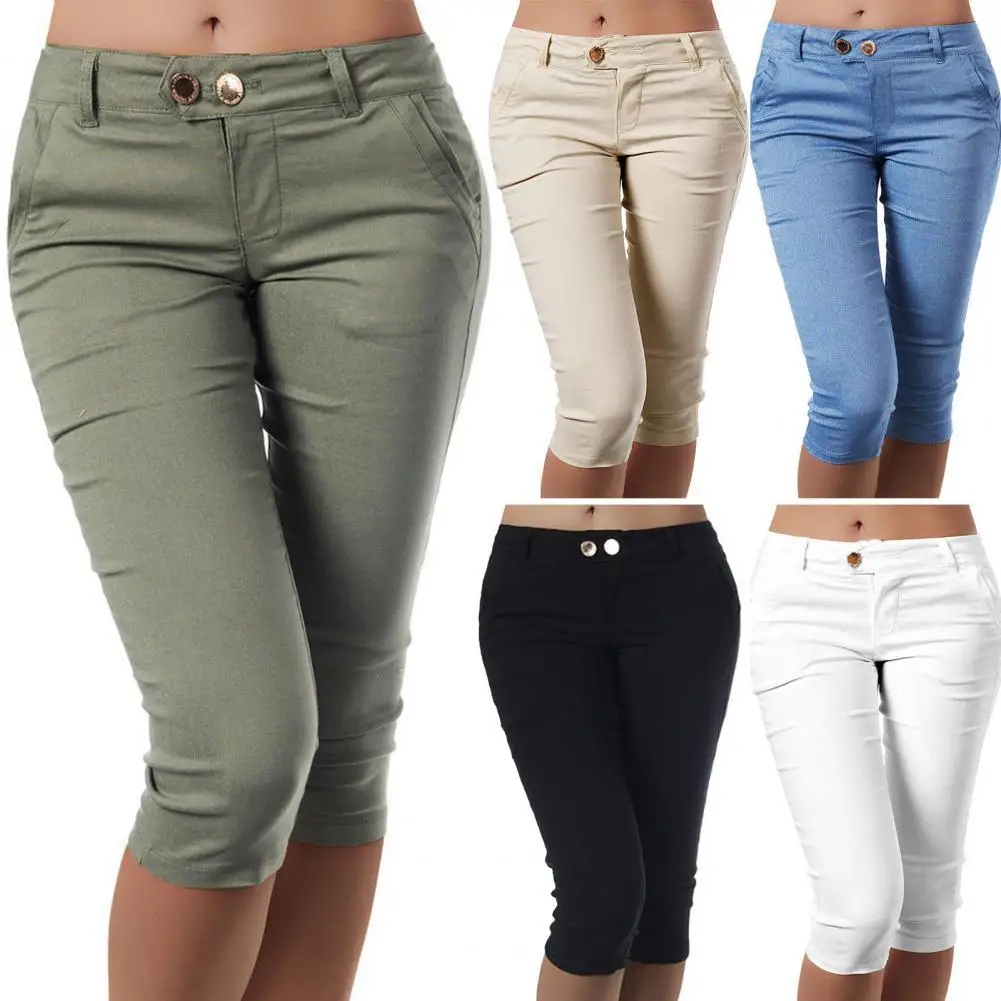 Women Capri Pants Pencil Pants Solid Color Button Skinny Calf Length Pant Ladies Casual Stretch 3/4 Trousers штаны брюки женские
Women Capri Pants Pencil Pants Solid Color Button Skinny Calf Length Pant Ladies Casual Stretch 3/4 Trousers штаны брюки женские