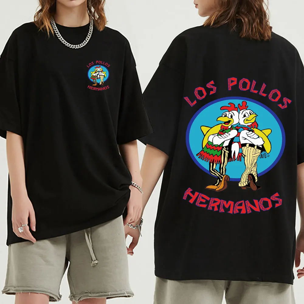 Футболка с забавным принтом куриных братьев, популярная футболка из сериала «во все тяжкие», Los Pollos Hermanos, уютная уличная одежда в стиле Харад... 
Футболка с забавным принтом куриных братьев, популярная футболка из сериала «во все тяжкие», Los Pollos Hermanos, уютная уличная одежда в стиле Харад...