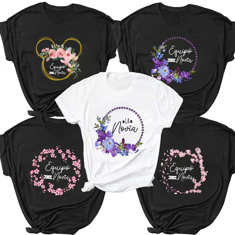 Fashion Flowers Spanish Bridal Wedding Engaged Tshirt Team Bride To Be T-Shirt Bachelorette Party Tops Girl Single Farewell Tees
Fashion Flowers Spanish Bridal Wedding Engaged Tshirt Team Bride To Be T-Shirt Bachelorette Party Tops Girl Single Farewell Tees