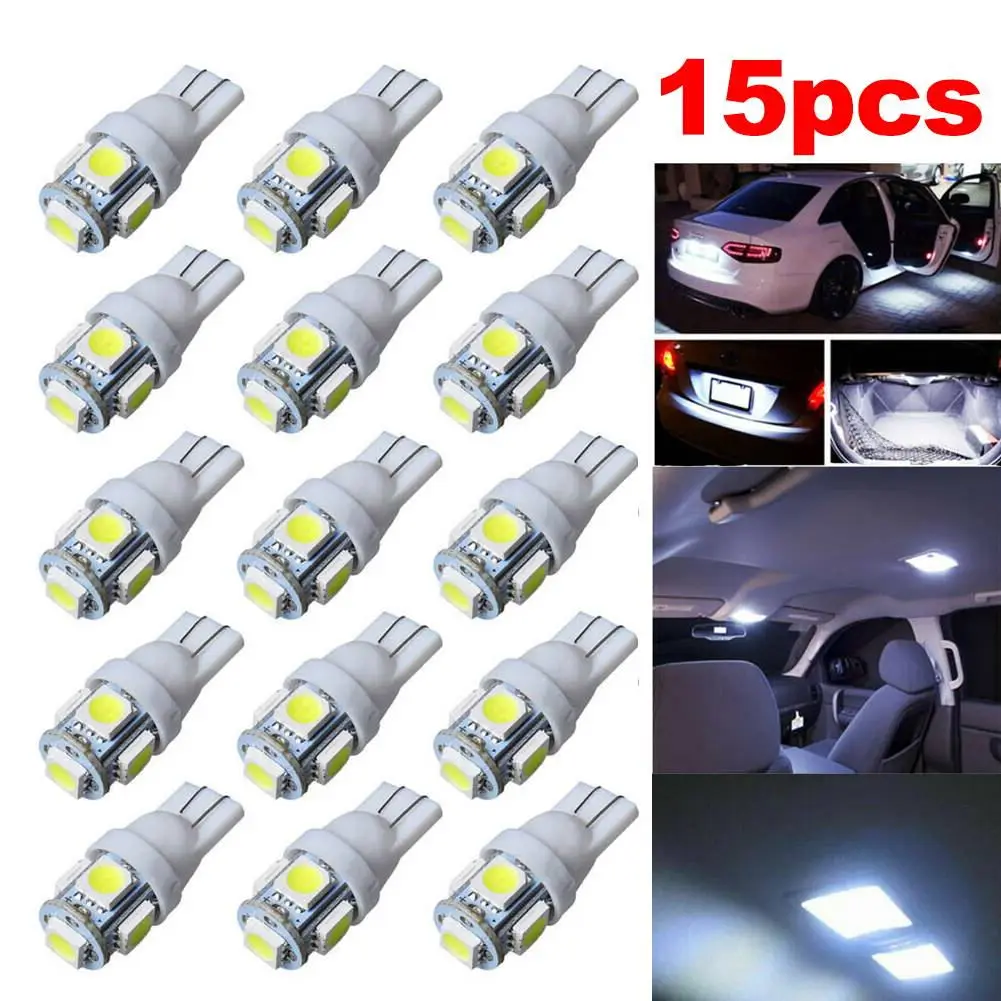 15PCS T10 Car Led Signal Lamp 12V LED Car Interior Map Dome Lights Parking Position Lights High Brightnes White Strobe Lights
15PCS T10 Car Led Signal Lamp 12V LED Car Interior Map Dome Lights Parking Position Lights High Brightnes White Strobe Lights
