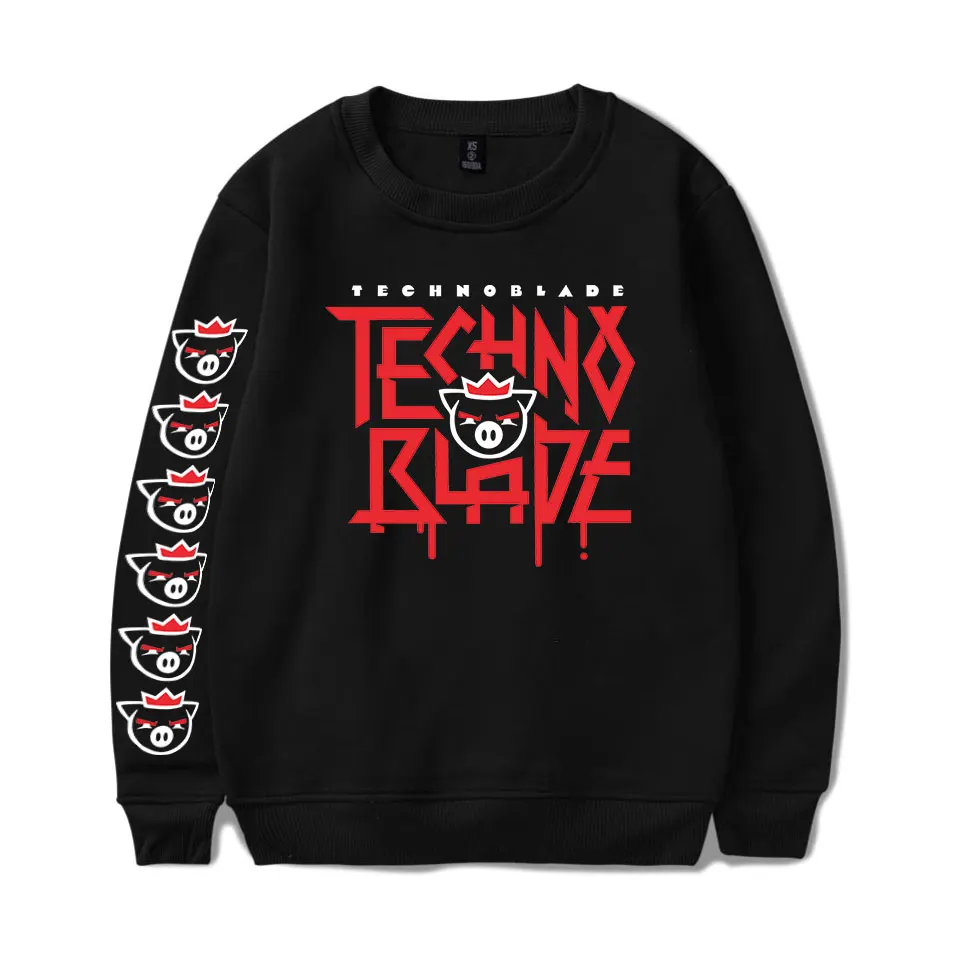 Новый Свитшот Technoblade Merch 2D с круглым вырезом и принтом Harajuku | Мужская одежда