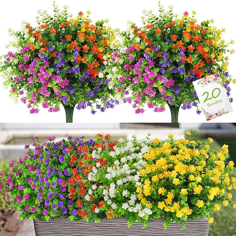 Artificial Flowers 7 Forks Outdoor Fake Flowers for Wedding Decoration UV Resistant No Fade Faux Plastic Plants Garden Porch
Artificial Flowers 7 Forks Outdoor Fake Flowers for Wedding Decoration UV Resistant No Fade Faux Plastic Plants Garden Porch