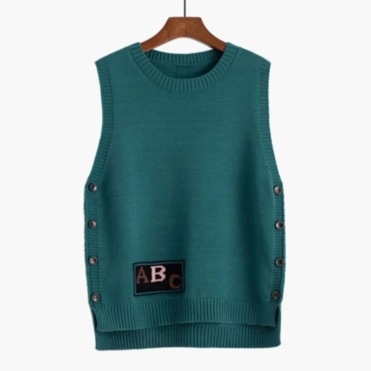 Green Letters ABC Spring Autumn V-neck Knit Sleeveless Sweater Vest Loose Coat Outcoat Student Lady Top Cloth for Women girl
Green Letters ABC Spring Autumn V-neck Knit Sleeveless Sweater Vest Loose Coat Outcoat Student Lady Top Cloth for Women girl