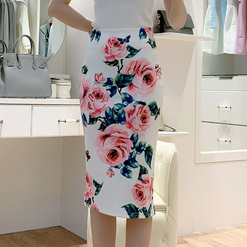 Flower Printed Summer Skirt For Women High Waist Bodycon Skinny Knee Length Shopping Working Women Midi Skirt
Flower Printed Summer Skirt For Women High Waist Bodycon Skinny Knee Length Shopping Working Women Midi Skirt