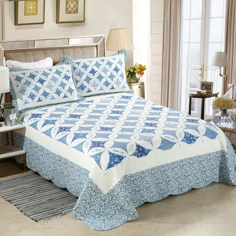 CHAUSUB Floral Print Cotton Quilt Set 3PCS Bedspread on the Bed with Pillow Shams Queen Size Quilted Blanket for Bed Coverlets
CHAUSUB Floral Print Cotton Quilt Set 3PCS Bedspread on the Bed with Pillow Shams Queen Size Quilted Blanket for Bed Coverlets