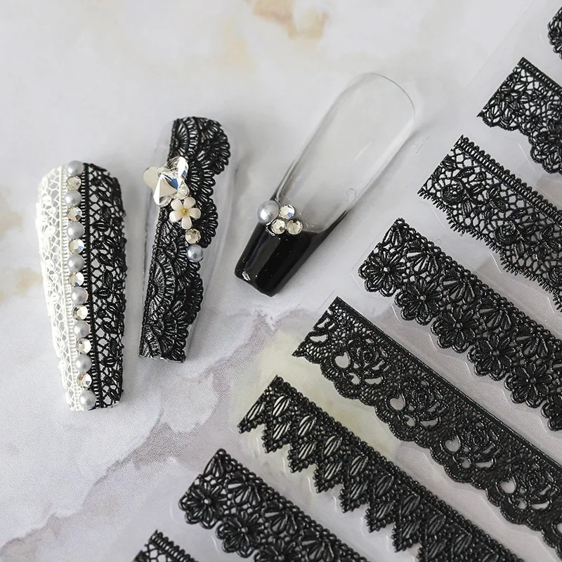 Black & White Lace Nail Art Stickers Adhesive Sliders High Quality Design DIY Nail Decals Foils Wraps Decorations
Black & White Lace Nail Art Stickers Adhesive Sliders High Quality Design DIY Nail Decals Foils Wraps Decorations