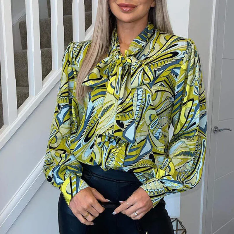 2023 spring/summer shirt spring/autumn loose cardigan medium long style elegant digital printing tie collar shirt women
2023 spring/summer shirt spring/autumn loose cardigan medium long style elegant digital printing tie collar shirt women