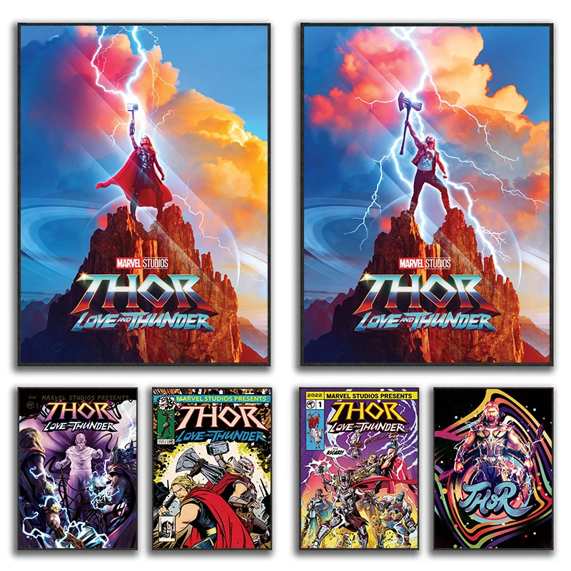 Disney Movie Superheoro Posters Prints Marvel Love and Thunder Canvas Paintings Wall Art for Living Room Cuadros Wall Decor
Disney Movie Superheoro Posters Prints Marvel Love and Thunder Canvas Paintings Wall Art for Living Room Cuadros Wall Decor