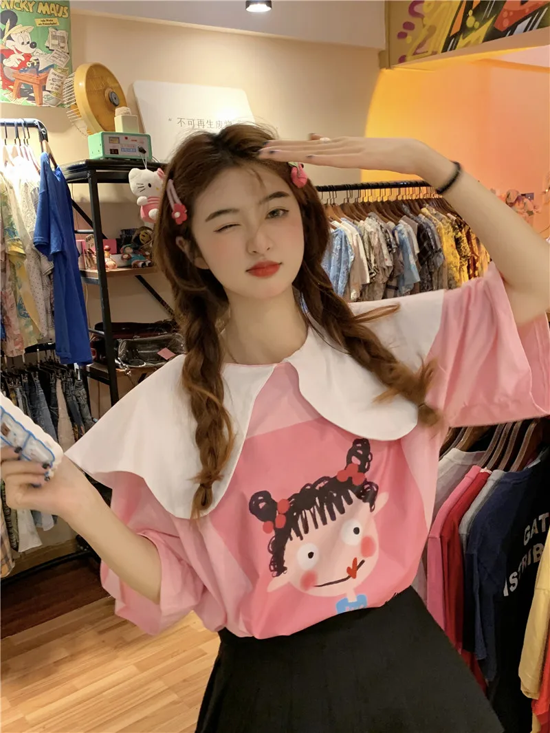 GBD2957 Age Reducing Fashion Contrast Color Short Sleeve T-shirt Summer 2023 New Sweet Design Sense Girls' Top Ins Fashion
GBD2957 Age Reducing Fashion Contrast Color Short Sleeve T-shirt Summer 2023 New Sweet Design Sense Girls' Top Ins Fashion