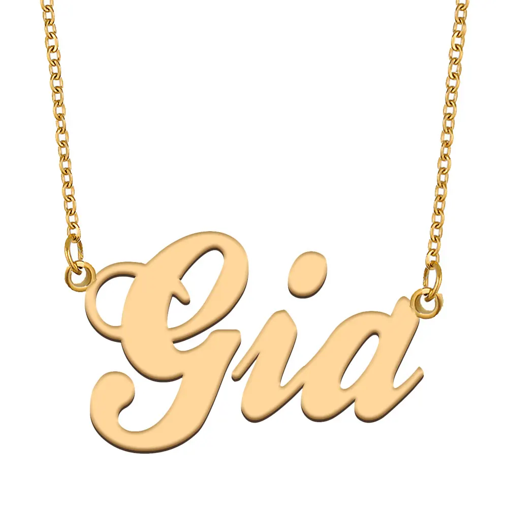 Gia Name Necklace for Women Stainless Steel Jewelry Gold Plated Nameplate Chain Pendant Femme Mothers Girlfriend Gift
Gia Name Necklace for Women Stainless Steel Jewelry Gold Plated Nameplate Chain Pendant Femme Mothers Girlfriend Gift