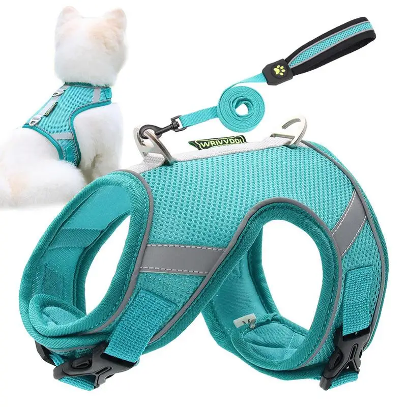 

Dog Harness With Leash Air Mesh Dog Harness Breathable Reflective Dog Vest Harness Buddy Puppy Harness For Small Medium Large