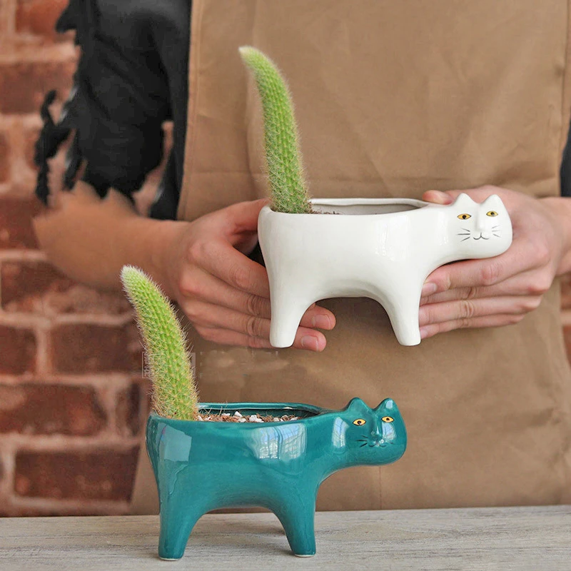Creative Home Deocr Cute Cat Ceramic Garden Flower Pot Cactus Plants Planter Succulent Plant Container Tabletop Craft Decoration
Creative Home Deocr Cute Cat Ceramic Garden Flower Pot Cactus Plants Planter Succulent Plant Container Tabletop Craft Decoration