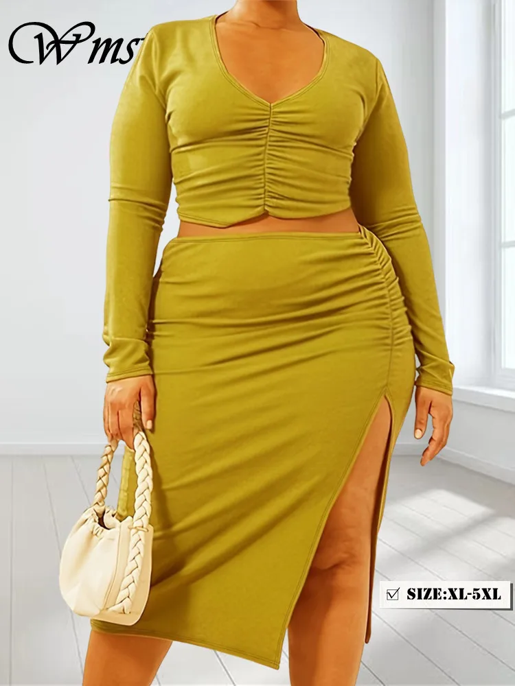 Wmstar Plus Size Two Piece Set Women Africa Slip Skirts Sets Elegant Bodycon Draped Matching Fall Clothes Wholesale Dropshipping
Wmstar Plus Size Two Piece Set Women Africa Slip Skirts Sets Elegant Bodycon Draped Matching Fall Clothes Wholesale Dropshipping