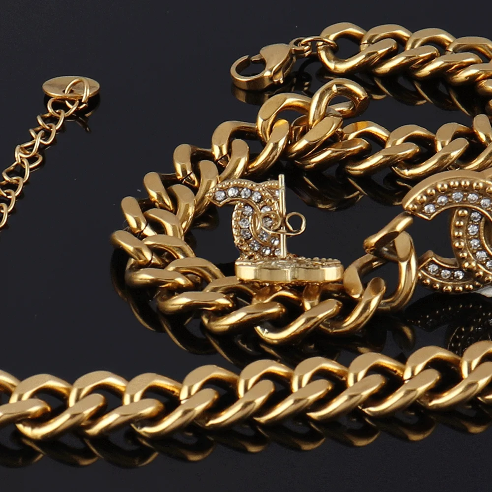 Punk Stainless Steel Necklace Gold Thick Chain Necklaces For Women Necklace Letter Necklace Charm Neck Necklace Jewelry Gifts
Punk Stainless Steel Necklace Gold Thick Chain Necklaces For Women Necklace Letter Necklace Charm Neck Necklace Jewelry Gifts