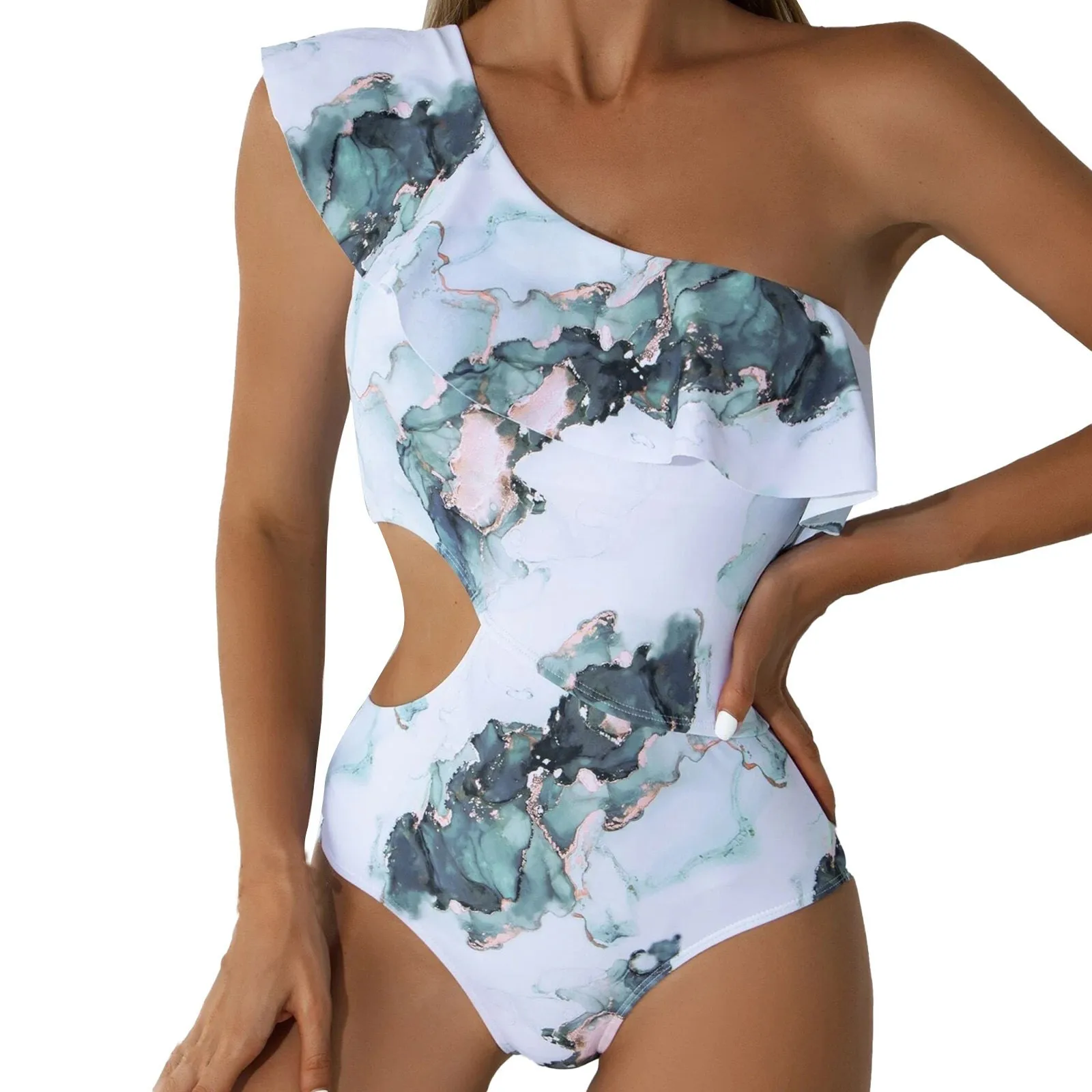 Siamese Stripe Women's Flounces Print Tight Beach Sexy Swimwear Swimsuit Temperament Tie Swimwear Swimsuit for Women
Siamese Stripe Women's Flounces Print Tight Beach Sexy Swimwear Swimsuit Temperament Tie Swimwear Swimsuit for Women
