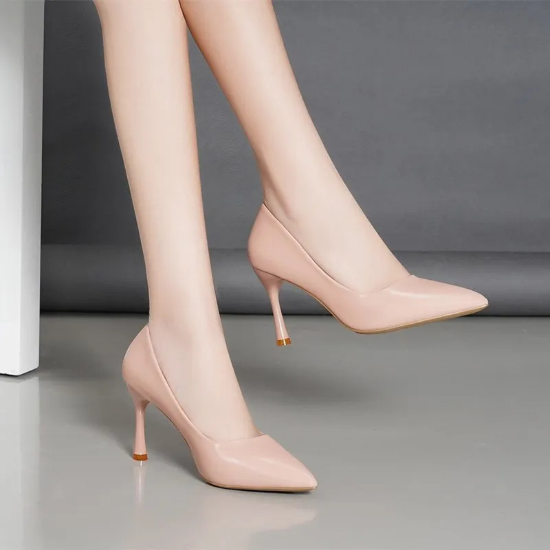 8CM Thick-heeled Shoes Women's Spring and Summer 2022 New All-match Soft Leather High Heels Girls French Pointed Shoes
8CM Thick-heeled Shoes Women's Spring and Summer 2022 New All-match Soft Leather High Heels Girls French Pointed Shoes