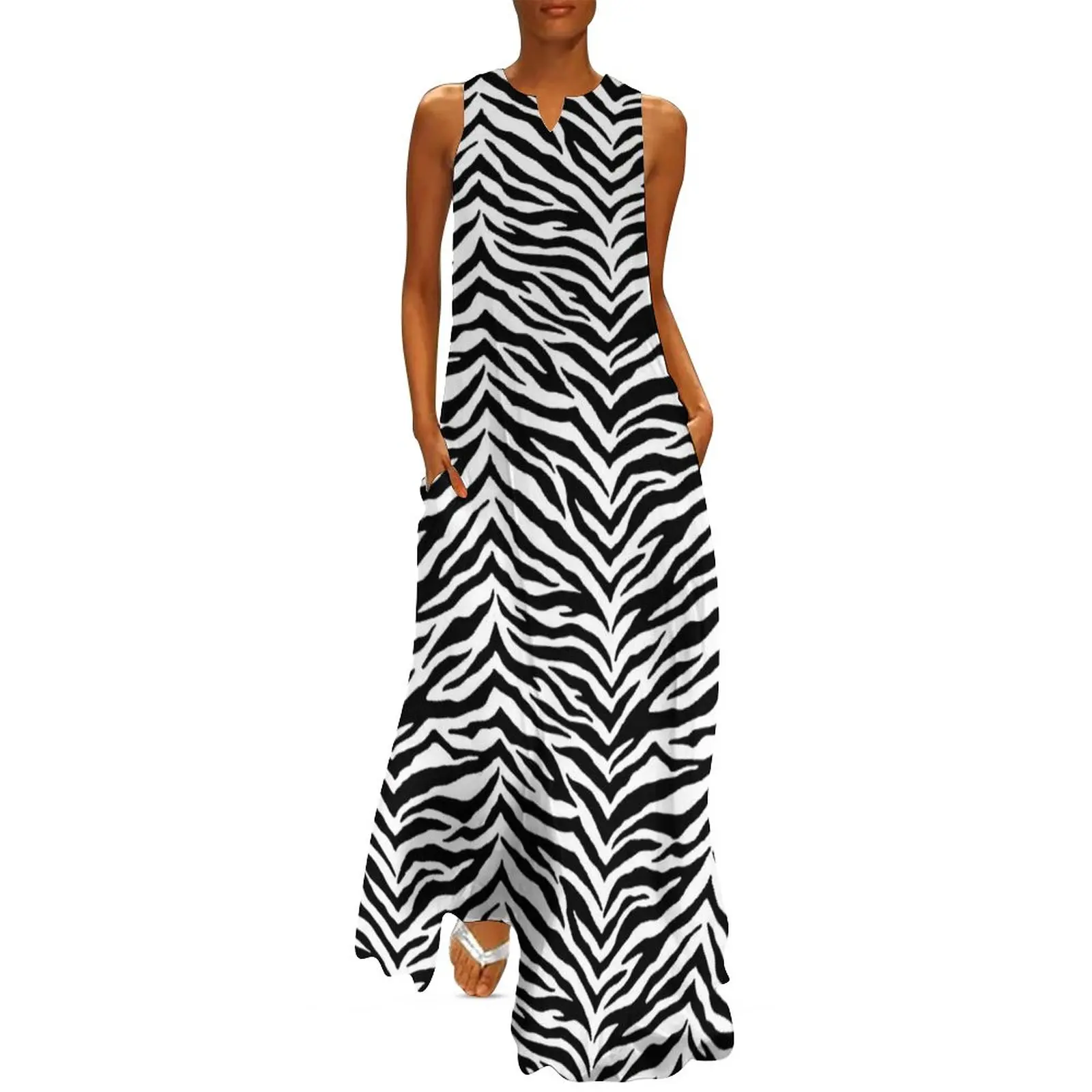 Zebra Print Dress Animal Stripes Kawaii Maxi Dress V Neck Pattern Casual Long Dresses Street Wear Big Size Vestidos
Zebra Print Dress Animal Stripes Kawaii Maxi Dress V Neck Pattern Casual Long Dresses Street Wear Big Size Vestidos