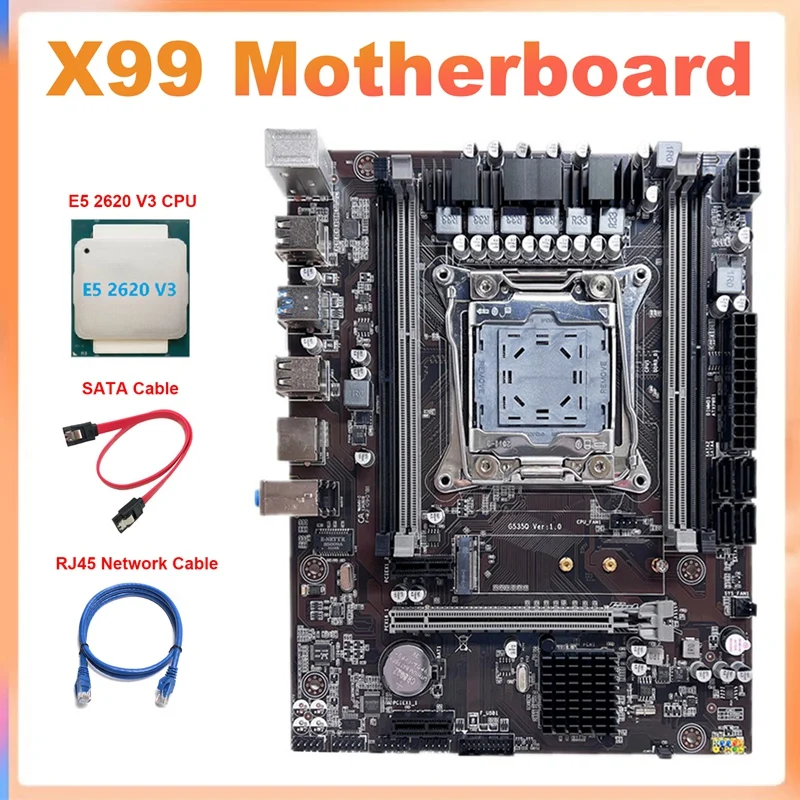 X99 Motherboard LGA2011-3 Computer Motherboard Support DDR4 ECC RAM+E5 2620 V3 CPU+SATA Cable+RJ45 Network Cable
X99 Motherboard LGA2011-3 Computer Motherboard Support DDR4 ECC RAM+E5 2620 V3 CPU+SATA Cable+RJ45 Network Cable