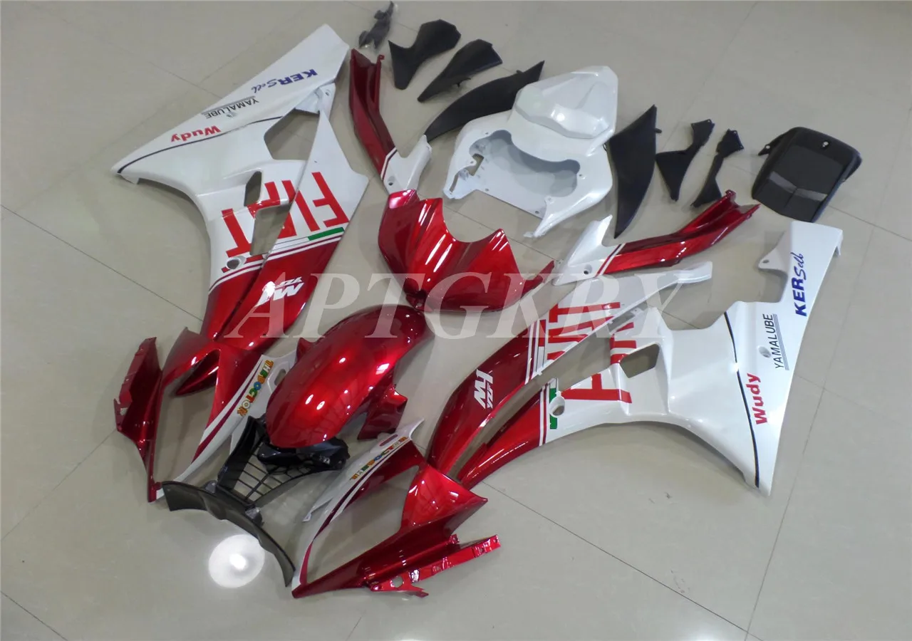 

New ABS Plastic Shell Motorcycle Fairing Kits Fit For Yamaha YZF 600 R6 2006 2007 YZF-R6 06 07 Custom Red White FIAT