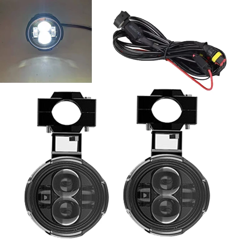 Universal Motorcycle LED Fog Lights Auxiliary Assembly White/Amber Moto LED Headlight High Beam Motor Spotlight with Relay Wire
Universal Motorcycle LED Fog Lights Auxiliary Assembly White/Amber Moto LED Headlight High Beam Motor Spotlight with Relay Wire