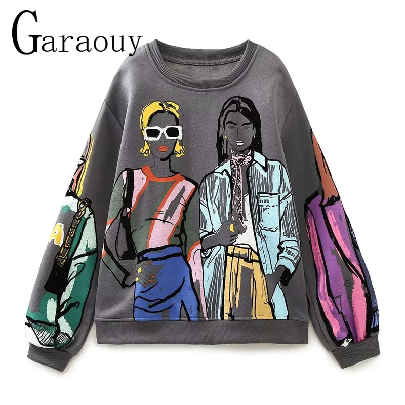 Garaouy 2022 Autumn Winter Woman Vintage Long Sleeve Print Fleece Sweatshirt Female Fashion Casual Loose Pullover Top Sportswear
Garaouy 2022 Autumn Winter Woman Vintage Long Sleeve Print Fleece Sweatshirt Female Fashion Casual Loose Pullover Top Sportswear
