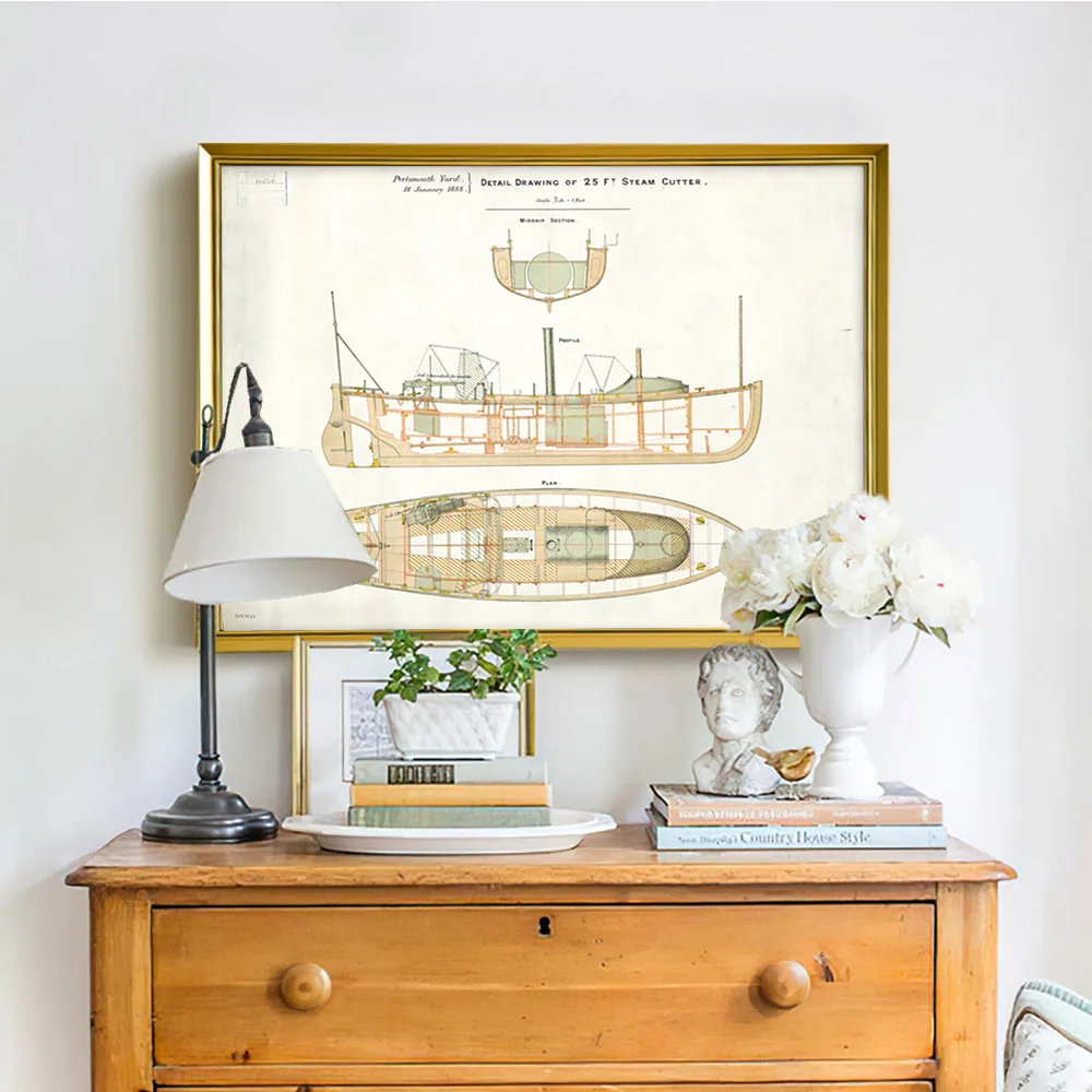 Profile Plan Of A 25 Foot Steam Cutter Vintage Art Print Poster Mechanical Blueprint Canvas Painting Study Wall Picture Decor
Profile Plan Of A 25 Foot Steam Cutter Vintage Art Print Poster Mechanical Blueprint Canvas Painting Study Wall Picture Decor