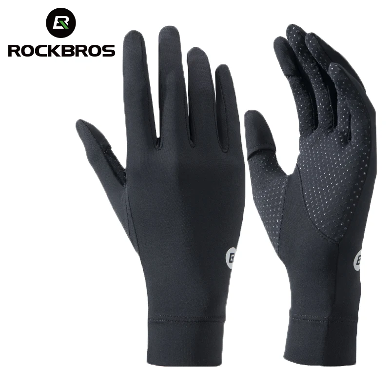 

ROCKBROS Fishing Gloves Sunscreen Anti UV Gloves Outdoor Breathable Driving Gloves Non-Slip Summer UPF50+ Cycling Gloves Thin