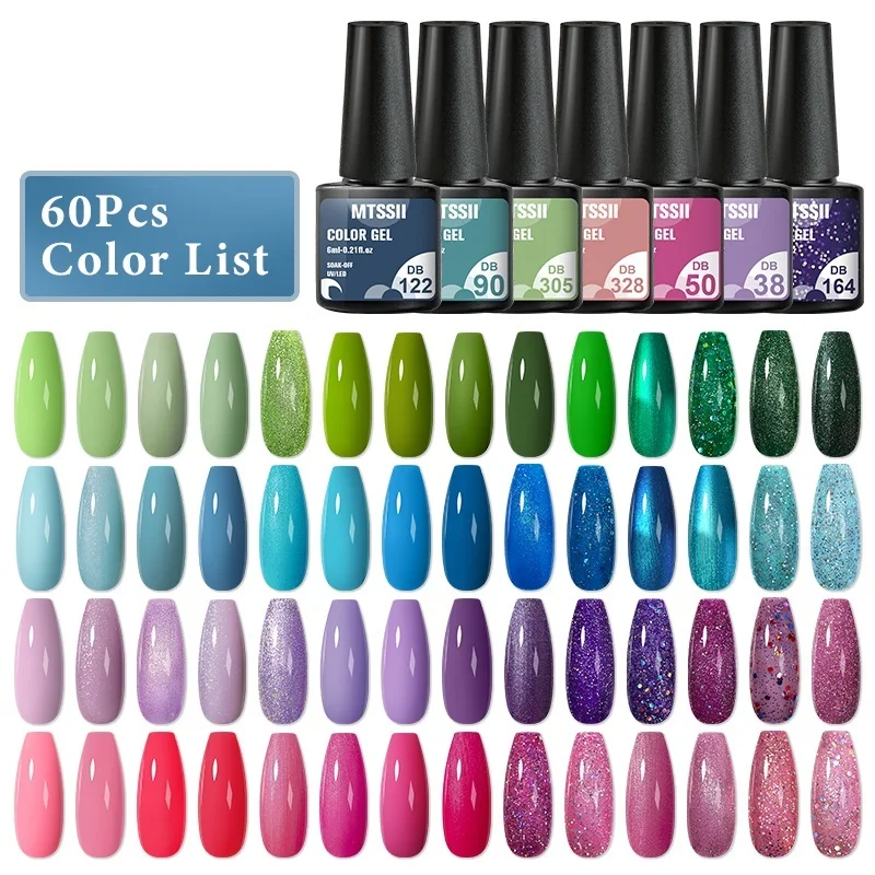 Mtssii 25/60 шт. цветной бриллиантовый гель с блестками, удаляемый замачиванием УФ-гель, комплект полуперманентного УФ-геля с базовым матовым вер...
Mtssii 25/60 шт. цветной бриллиантовый гель с блестками, удаляемый замачиванием УФ-гель, комплект полуперманентного УФ-геля с базовым матовым вер...