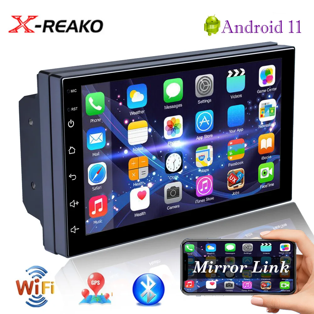 X-REAKO 2 Din 7'' Andriod 11 Car Multimedia Player Steering wheel Control GPS Navigation Bluetooth Wifi USB FM HD Car Audio
X-REAKO 2 Din 7'' Andriod 11 Car Multimedia Player Steering wheel Control GPS Navigation Bluetooth Wifi USB FM HD Car Audio