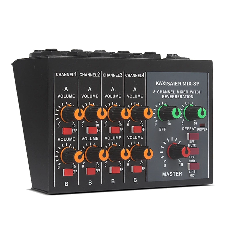 Karaoke Mixer Professional 8 Channel Studio Audio DJ Mixing Console Amplifier Digital Microphone Sound Mixer(EU Plug)
Karaoke Mixer Professional 8 Channel Studio Audio DJ Mixing Console Amplifier Digital Microphone Sound Mixer(EU Plug)