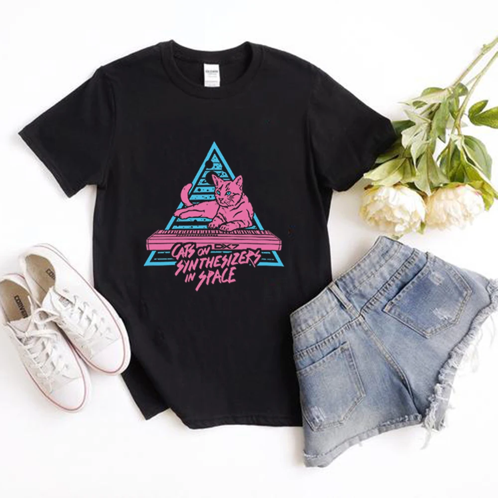Cats on Synthesizers In Space Shirt Neon T-Shirt Cool Cat Shirt Cute Cats Shirt Kawaii Animal Shirt Unisex Casual Tops Tees
Cats on Synthesizers In Space Shirt Neon T-Shirt Cool Cat Shirt Cute Cats Shirt Kawaii Animal Shirt Unisex Casual Tops Tees