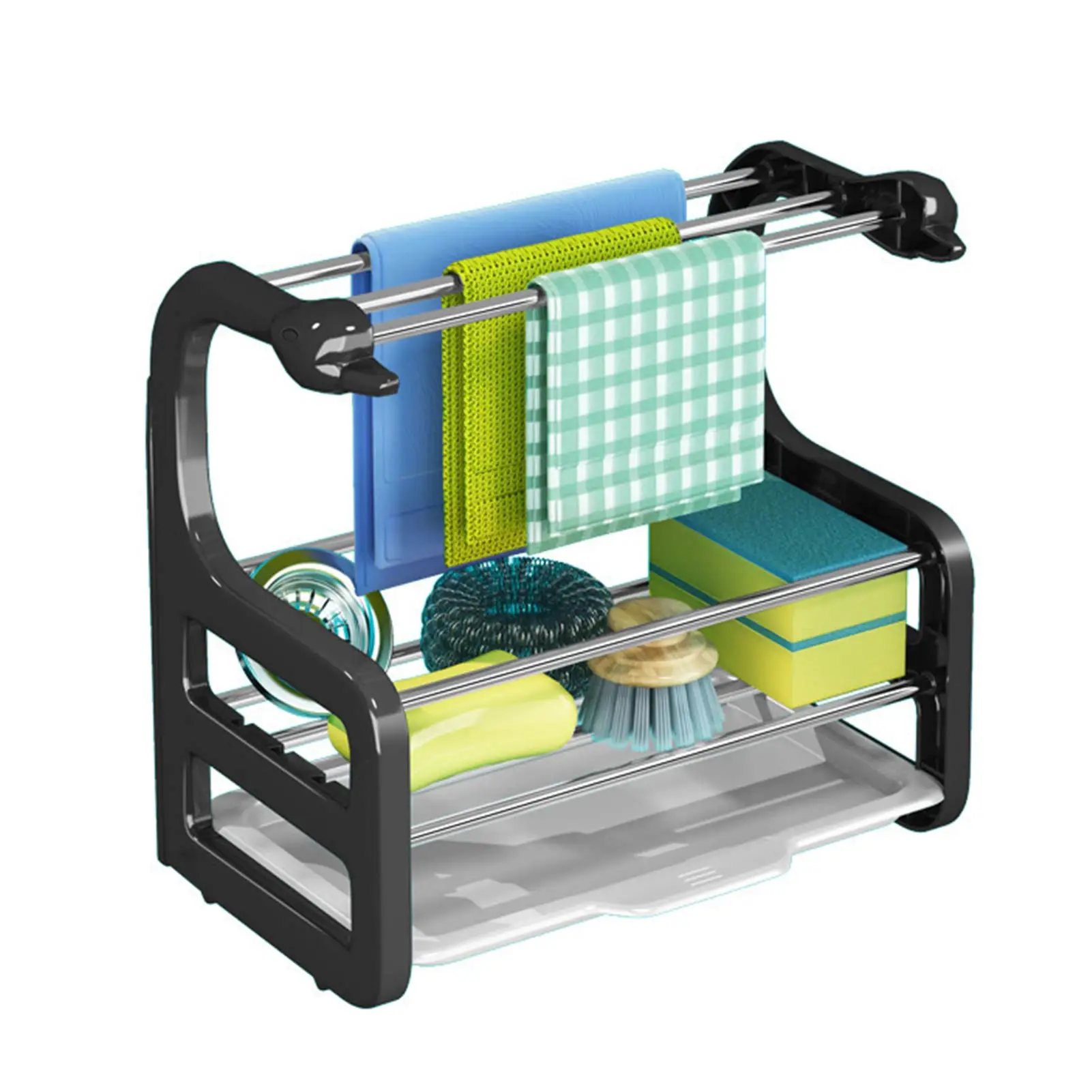 1PCS NEW Sponge Holder Kitchen Sink Caddy Rack Stand Cleaning Brush Soap Organizer Storage Rack With Drain Tray
1PCS NEW Sponge Holder Kitchen Sink Caddy Rack Stand Cleaning Brush Soap Organizer Storage Rack With Drain Tray
