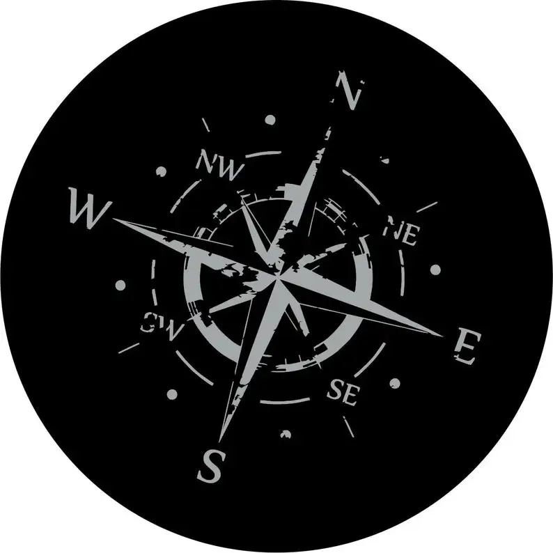 

Distressed Compass 2 (ANY COLOR) Spare Tire Cover for any Vehicle, Make, Model and Size - Jeep, RV, Travel Trailer,