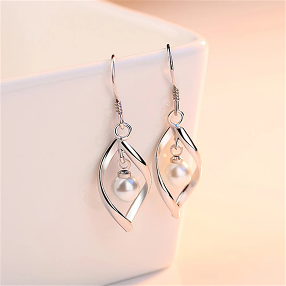 

925 sterling silver FOR woman Brand Drop Earrings fashion jewelry for The stars geometry pearl hyperbole high quality dangle