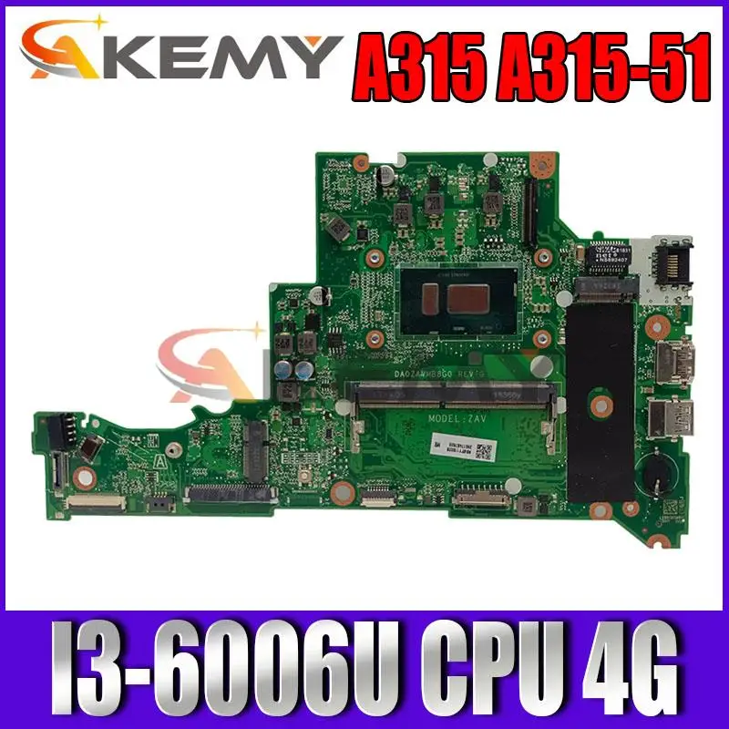 For Acer Aspire A315 A315-51 Laptop Motherboard CPU I3-6006U/4GB DA0ZAVMB8G0 NBGNP1100A
For Acer Aspire A315 A315-51 Laptop Motherboard CPU I3-6006U/4GB DA0ZAVMB8G0 NBGNP1100A