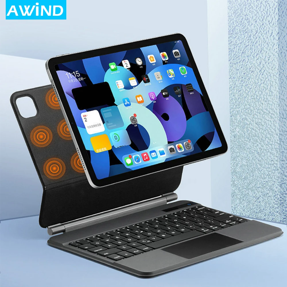 AWIND Magic трекпад для клавиатуры для iPad Air 4 5, Беспроводная Bluetooth Магнитная подсветка 10,9 дюйма Gen, испанская и Корейская искусственная кожа
AWIND Magic трекпад для клавиатуры для iPad Air 4 5, Беспроводная Bluetooth Магнитная подсветка 10,9 дюйма Gen, испанская и Корейская искусственная кожа