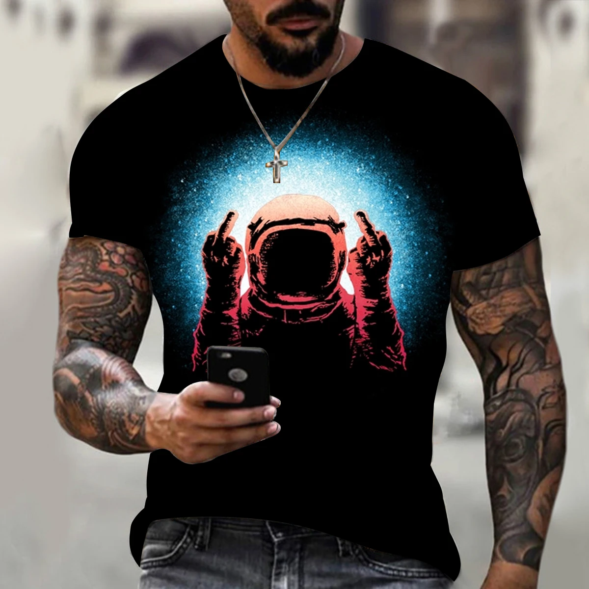Trend 3D Printing Men's T-shirt Street Fashion Astronaut O-neck Short Sleeved Male Casual Harajuku Oversized Top Homme Clothing
Trend 3D Printing Men's T-shirt Street Fashion Astronaut O-neck Short Sleeved Male Casual Harajuku Oversized Top Homme Clothing