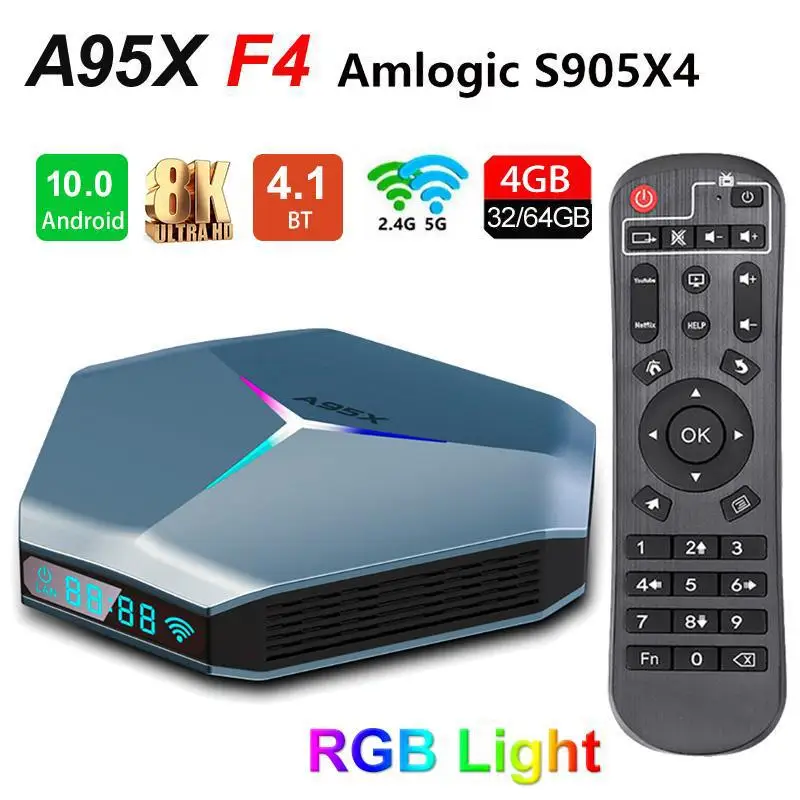 ТВ-приставка A95x F4, Android 11,0, s905x4, Сетевой проигрыватель, 2,4 ГГц/телефон, Wi-Fi, 4g/128 ГБ
ТВ-приставка A95x F4, Android 11,0, s905x4, Сетевой проигрыватель, 2,4 ГГц/телефон, Wi-Fi, 4g/128 ГБ