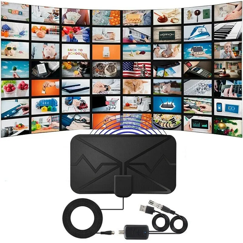 High Quality TV Antenna Digital 3600 Mile Digital TV Antenna 80 Miles/300 Miles/400 Miles Antenna Black F Head With IEC Adapter
High Quality TV Antenna Digital 3600 Mile Digital TV Antenna 80 Miles/300 Miles/400 Miles Antenna Black F Head With IEC Adapter