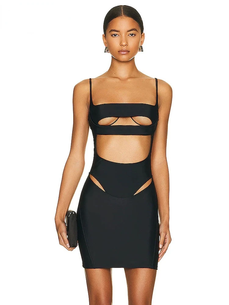 DEIVE TEGER 2023 New Summer Women's Black Sexy Hollow Out Tight Mini Bandage Dress Sleeveless Open Back Club Party Dress Vestido
DEIVE TEGER 2023 New Summer Women's Black Sexy Hollow Out Tight Mini Bandage Dress Sleeveless Open Back Club Party Dress Vestido