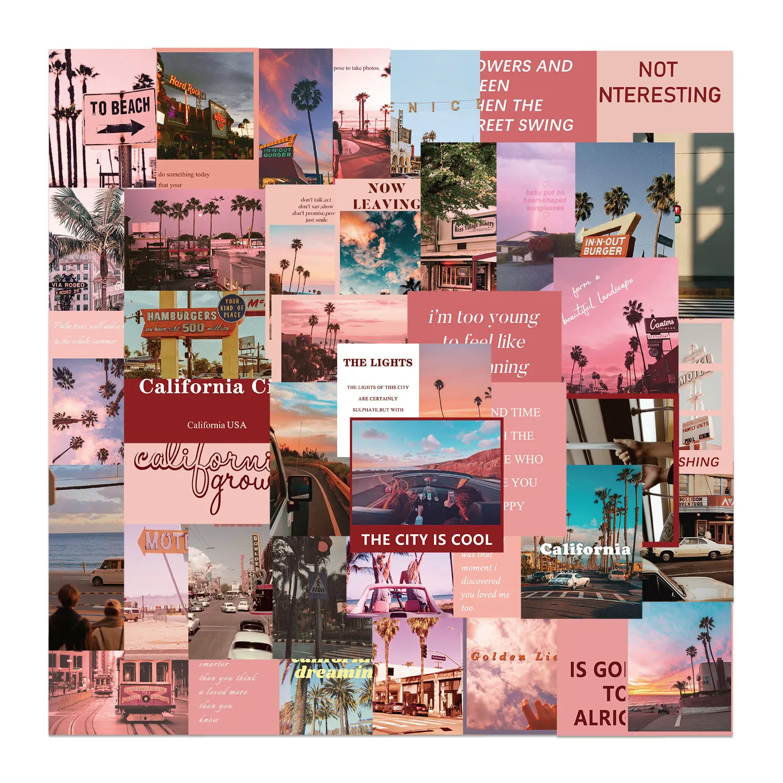 10/50pcs INS Style Pink Landscape Stickers Aesthetic California Sunshine Decals Laptop Phone Scrapbook Cartoon Sticker Toy
10/50pcs INS Style Pink Landscape Stickers Aesthetic California Sunshine Decals Laptop Phone Scrapbook Cartoon Sticker Toy