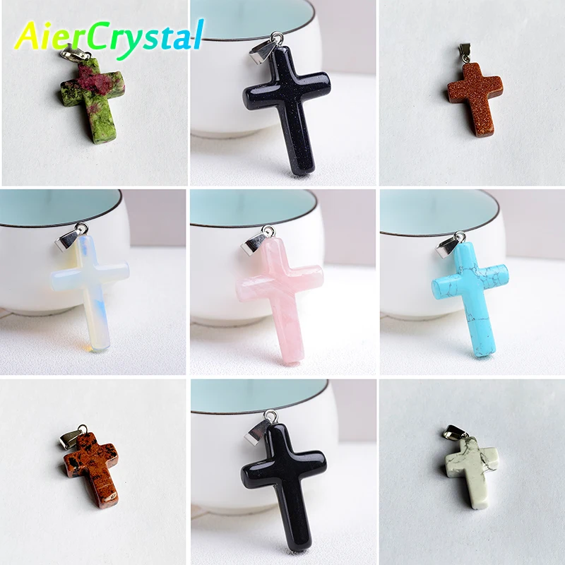 Natural Crystal Cross Pendants Stone Quartz for Making Necklace Bracelet Bless The Gift of Faith DIY Fashion Jewelry Jesus Malac
Natural Crystal Cross Pendants Stone Quartz for Making Necklace Bracelet Bless The Gift of Faith DIY Fashion Jewelry Jesus Malac