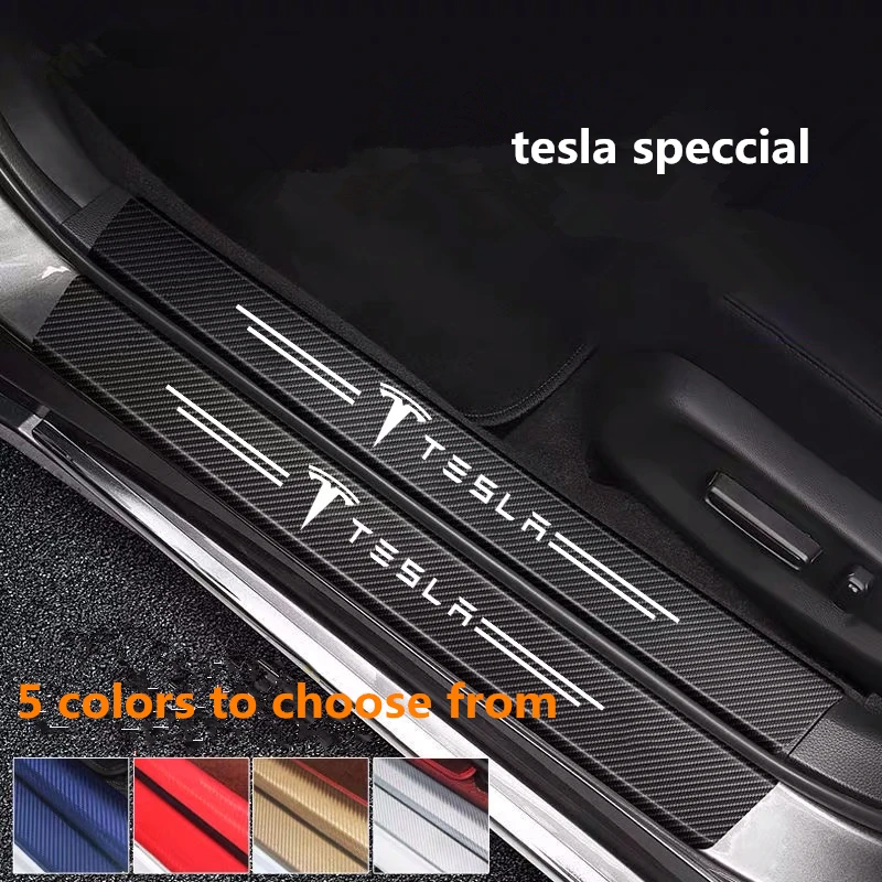 2021/2022 New 4Pcs Car Door Sill Protector Stickers Carbon Fiber Decor Decal For Tesla Model 3 Y 2021/2022 Auto Accessories
2021/2022 New 4Pcs Car Door Sill Protector Stickers Carbon Fiber Decor Decal For Tesla Model 3 Y 2021/2022 Auto Accessories