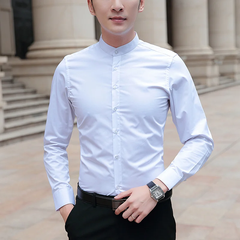 2022 New Men Shirts Business Long Sleeve Stand Collar Cotton Male Shirt Slim Fit Popular Designs Men's Fahion
2022 New Men Shirts Business Long Sleeve Stand Collar Cotton Male Shirt Slim Fit Popular Designs Men's Fahion