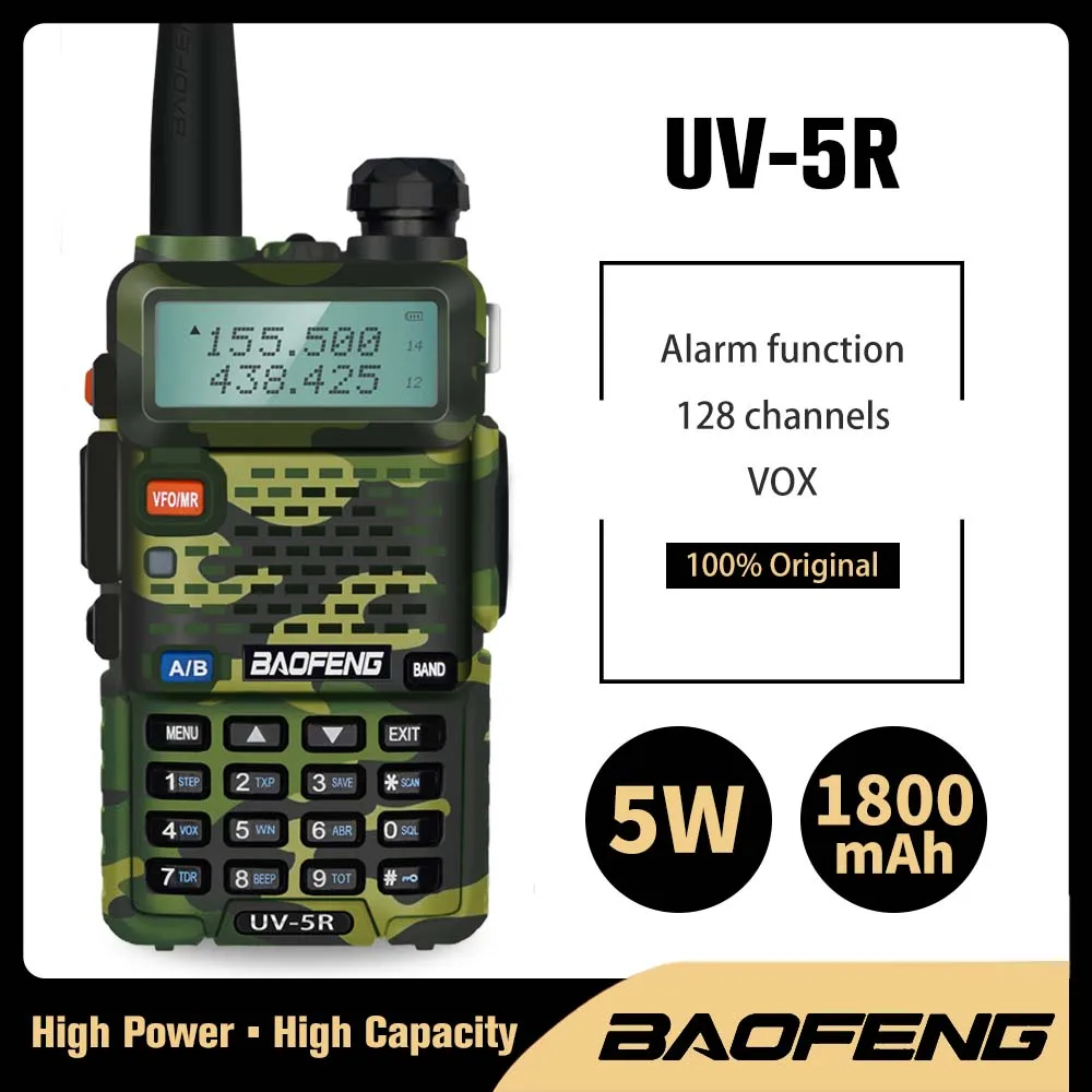 2pcs Walkie Talkie Baofeng UV-5R Two Way Radio Dual Band Ham CB Radio 128CH VHF UHF 136-174MHz & 400-520MHz 2PCS Pofung Intercom
2pcs Walkie Talkie Baofeng UV-5R Two Way Radio Dual Band Ham CB Radio 128CH VHF UHF 136-174MHz & 400-520MHz 2PCS Pofung Intercom