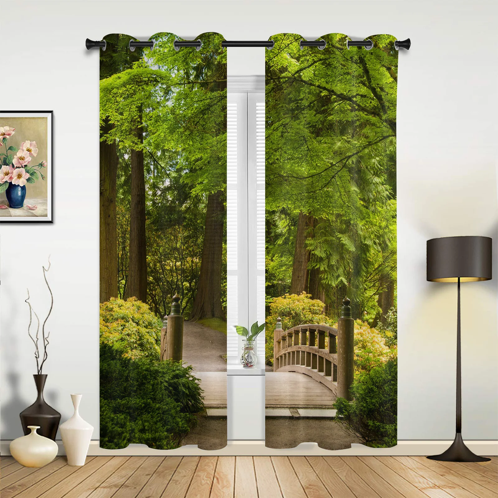 Green Woods Wooden Bridge Plant Curtains for Bedroom Living Room Drapes Kitchen Children's Room Window Curtain Modern Home Decor
Green Woods Wooden Bridge Plant Curtains for Bedroom Living Room Drapes Kitchen Children's Room Window Curtain Modern Home Decor
