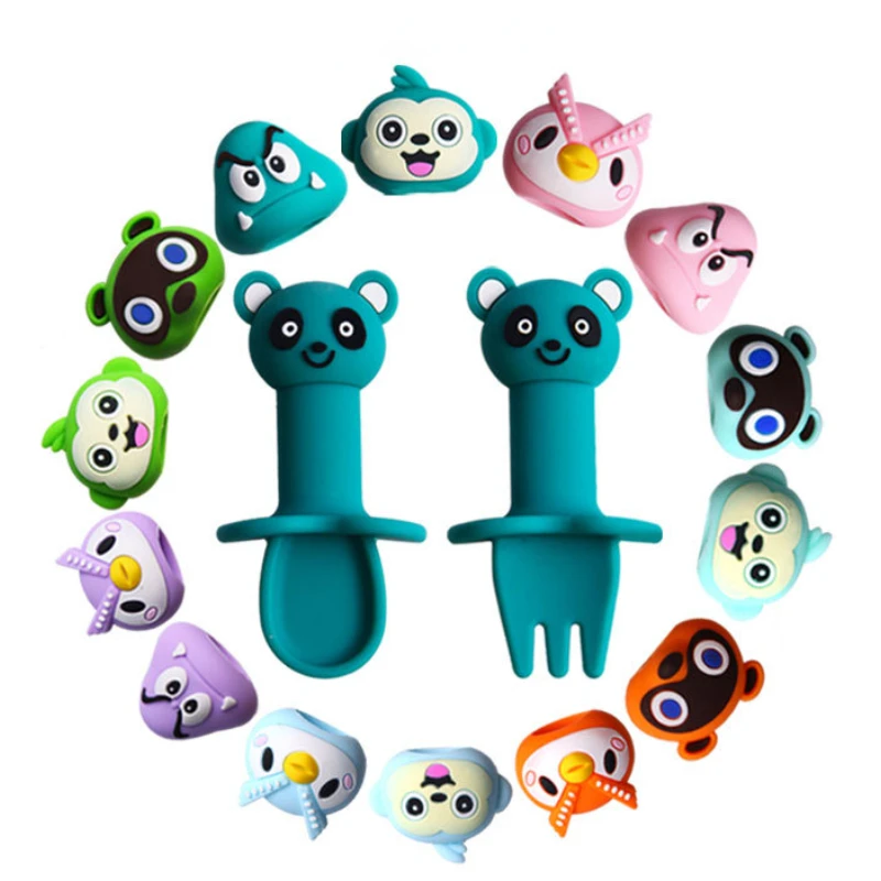 Baby Silicone Spoon and Fork Utensils Set Cute Cartoon Training Tableware for Children Fork Baby Feeding Spoon Gadgets for Kids
Baby Silicone Spoon and Fork Utensils Set Cute Cartoon Training Tableware for Children Fork Baby Feeding Spoon Gadgets for Kids