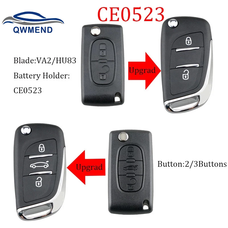 QWMEND VA2/HU83 2/3B Ce0523 Modified Flip Remote Car Key Shell For Citroen Coupe VTR C2 C4 C5 C6 C8 Berlingo Xsara Picasso
QWMEND VA2/HU83 2/3B Ce0523 Modified Flip Remote Car Key Shell For Citroen Coupe VTR C2 C4 C5 C6 C8 Berlingo Xsara Picasso