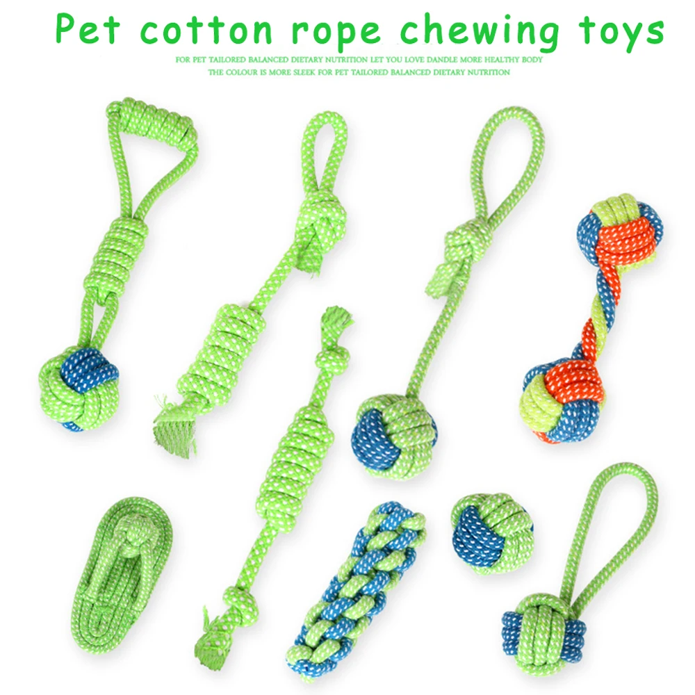 

Набор игрушек для собак, Интерактивная хлопковая веревка для больших и маленьких собак, аксессуары для собак, зубная щетка для жевания щенков
